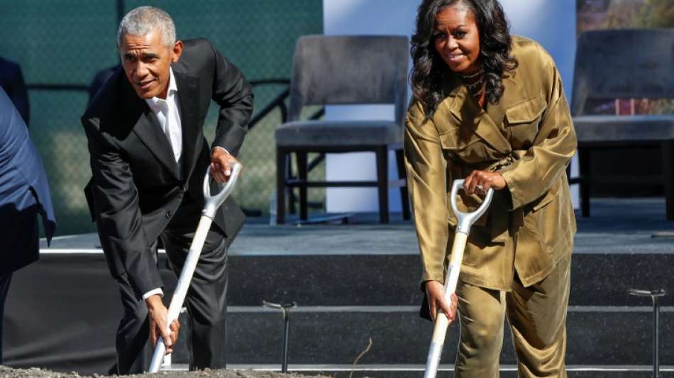 Barack Obama legt Grundstein f&uuml;r sein "Pr&auml;sidentschaftszentrum" in Chicago