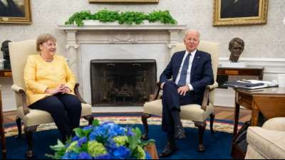 Merkel von Biden im Wei&szlig;en Haus empfangen