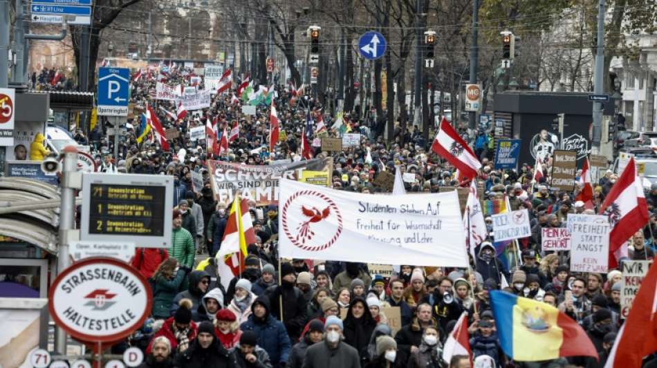 Mehr als 40.000 Menschen demonstrieren in Wien gegen Corona-Ma&szlig;nahmen