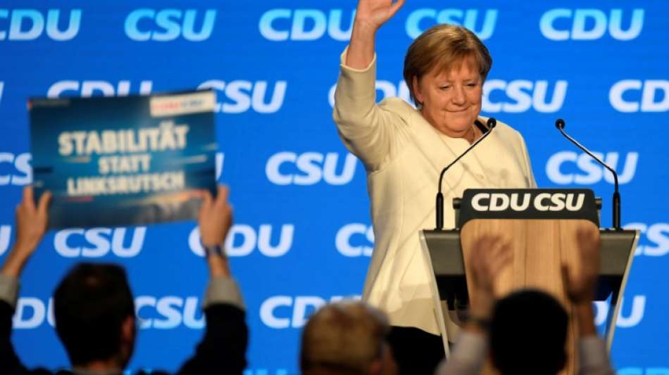Merkel wirbt f&uuml;r CDU und CSU als Parteien f&uuml;r "Ma&szlig; und Mitte"