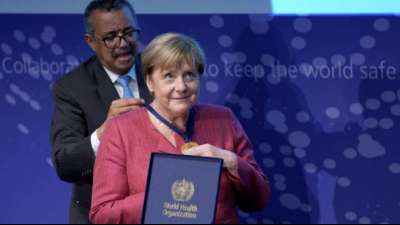 Merkel er&ouml;ffnet globales Pandemie-Fr&uuml;hwarnsystem in Berlin
