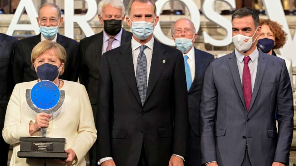 Merkel von Spaniens K&ouml;nig Felipe VI. mit Europapreis geehrt