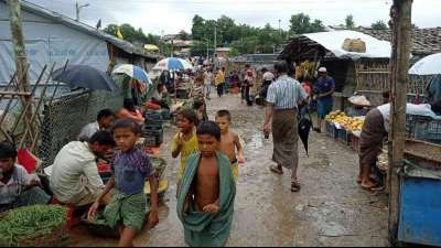 Rohingya-Kinder erinnern zum Jahrestag an Opfer der Milit&auml;roffensive in Myanmar