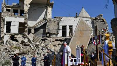 Papst betet in vom IS zerst&ouml;rten Mossul f&uuml;r Kriegsopfer