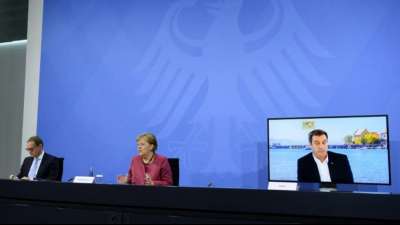 Merkel und Ministerpr&auml;sidenten beginnen Beratungen &uuml;ber Umgang mit Corona-Lage