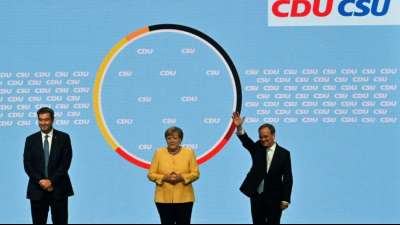 Merkel "&uuml;berzeugt" von Laschets Wahl zum Kanzler