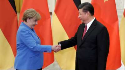 Merkel f&uuml;hrt "Abschiedsgespr&auml;ch" mit Chinas Staatschef Xi
