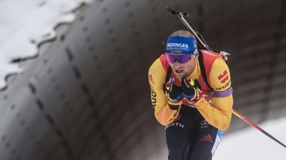 Deutsche Biathleten in der Staffel auf Rang vier