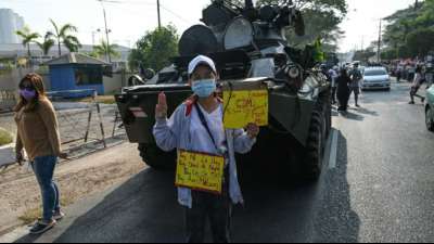 Erneut Demonstrationen gegen Milit&auml;rputsch in Myanmar