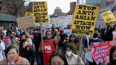 Proteste gegen &Uuml;bergriffe auf asiatischst&auml;mmige Minderheit in den USA