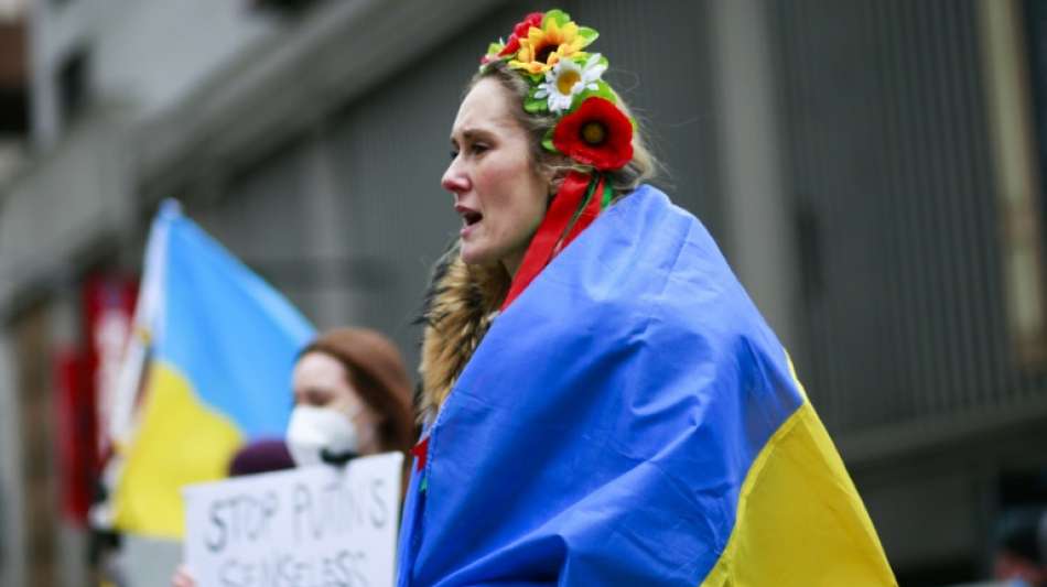 Proteste rund um die Welt gegen russischen Angriffskrieg in der Ukraine