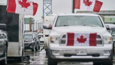 Protestierende Lkw-Fahrer in Kanada widersetzen sich Gerichtsanordnung