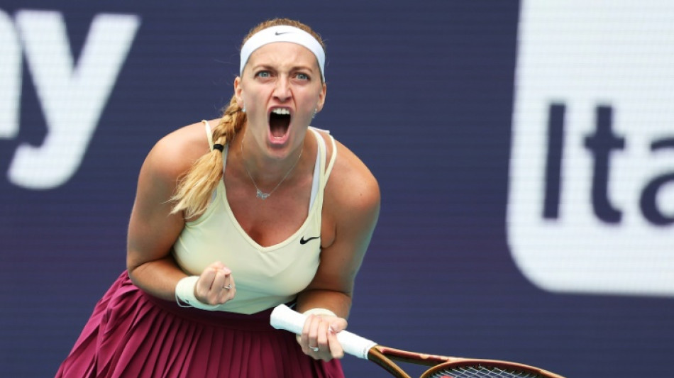 Kvitova downs Cirstea to reach Miami Open final