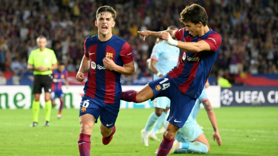 Felix hits double as Barca thrash Antwerp