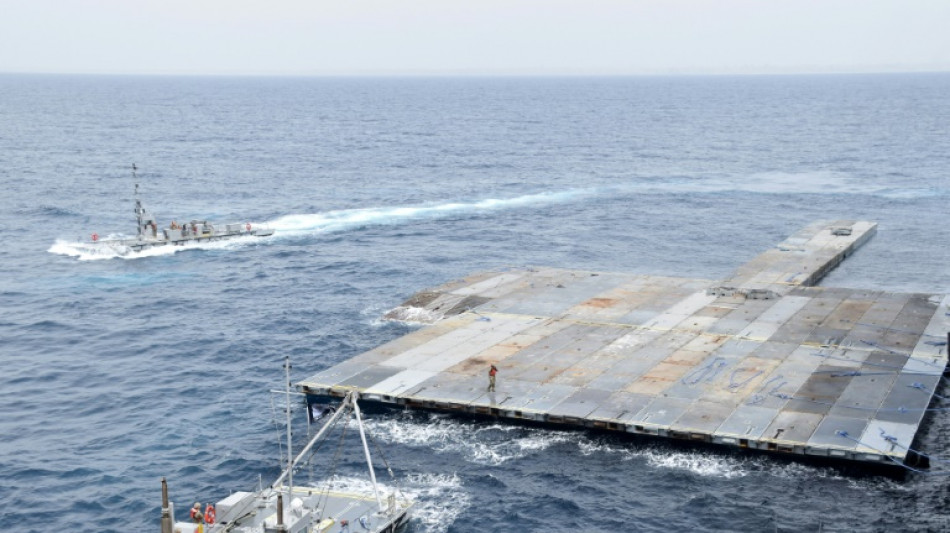 EEUU anuncia que termin&oacute; de instalar un muelle temporal en una playa de Gaza