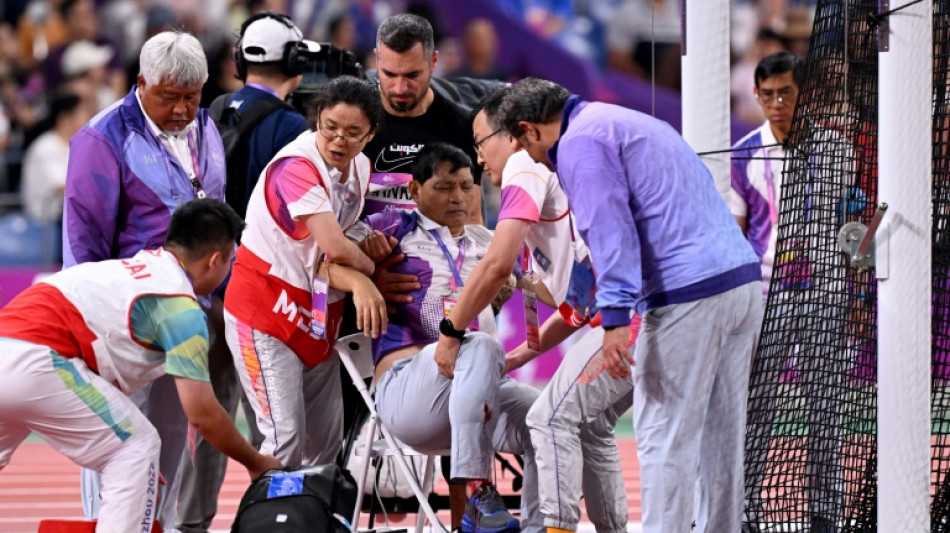 Asian Games official suffers leg fracture after being hit by hammer