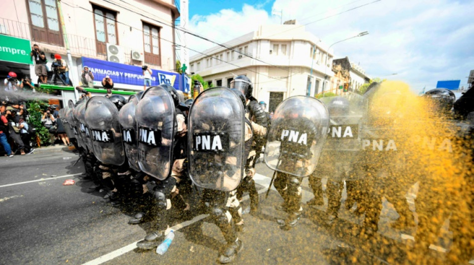 Argentine: manifestations et heurts &agrave; la veille des 100 jours de Milei